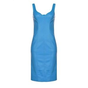 Pinko Leather Look Dress Imperial Blue
